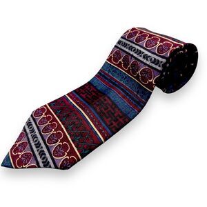 XMI for Harolds Mens Silk Dress Tie Made in USA Geometric Design 58" 3.75"‎